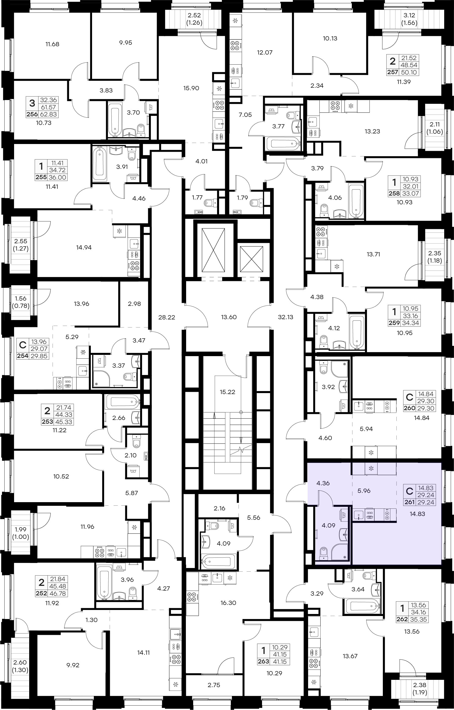 Расположение на этаже