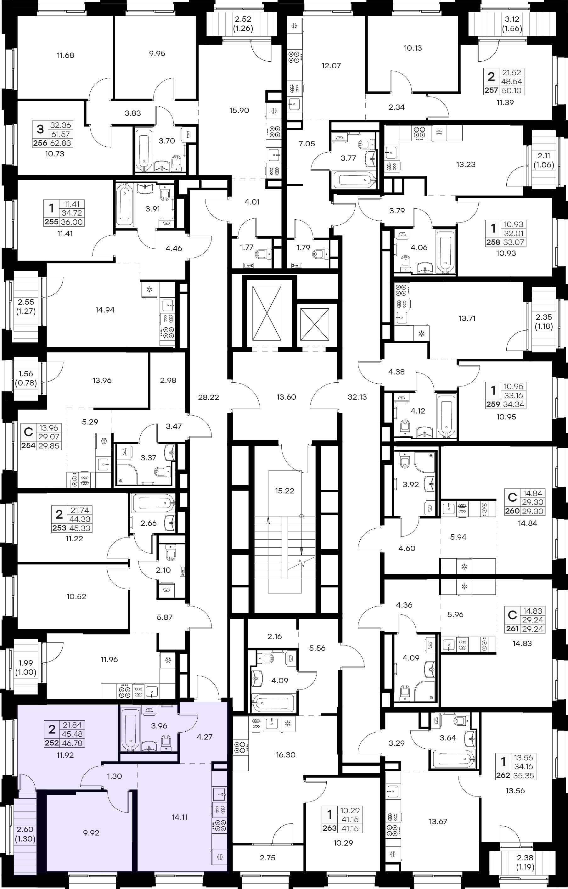 Расположение на этаже