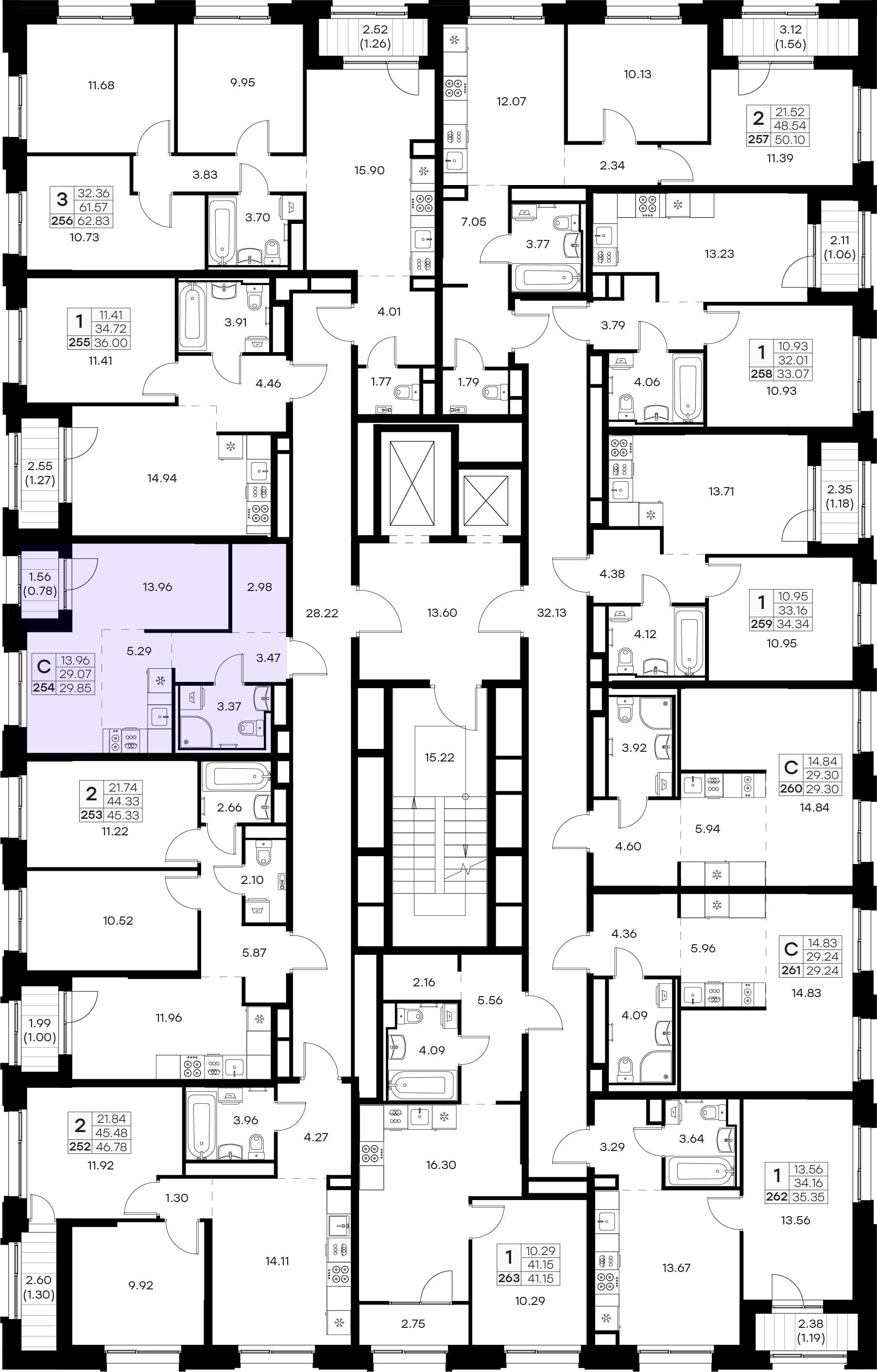 Расположение на этаже