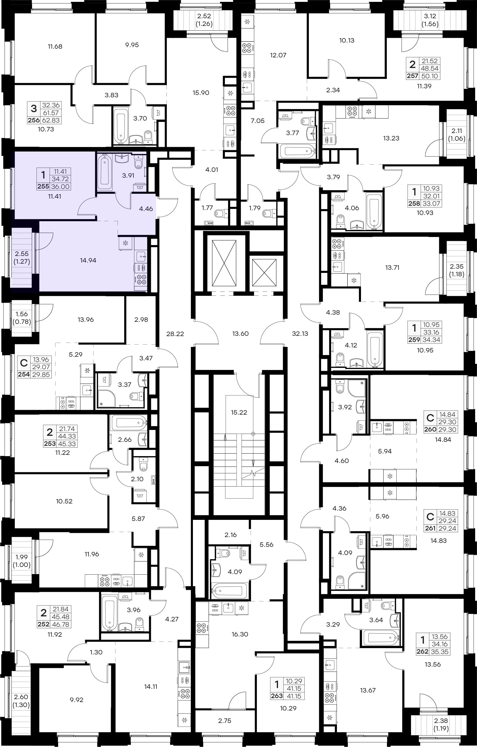 Расположение на этаже