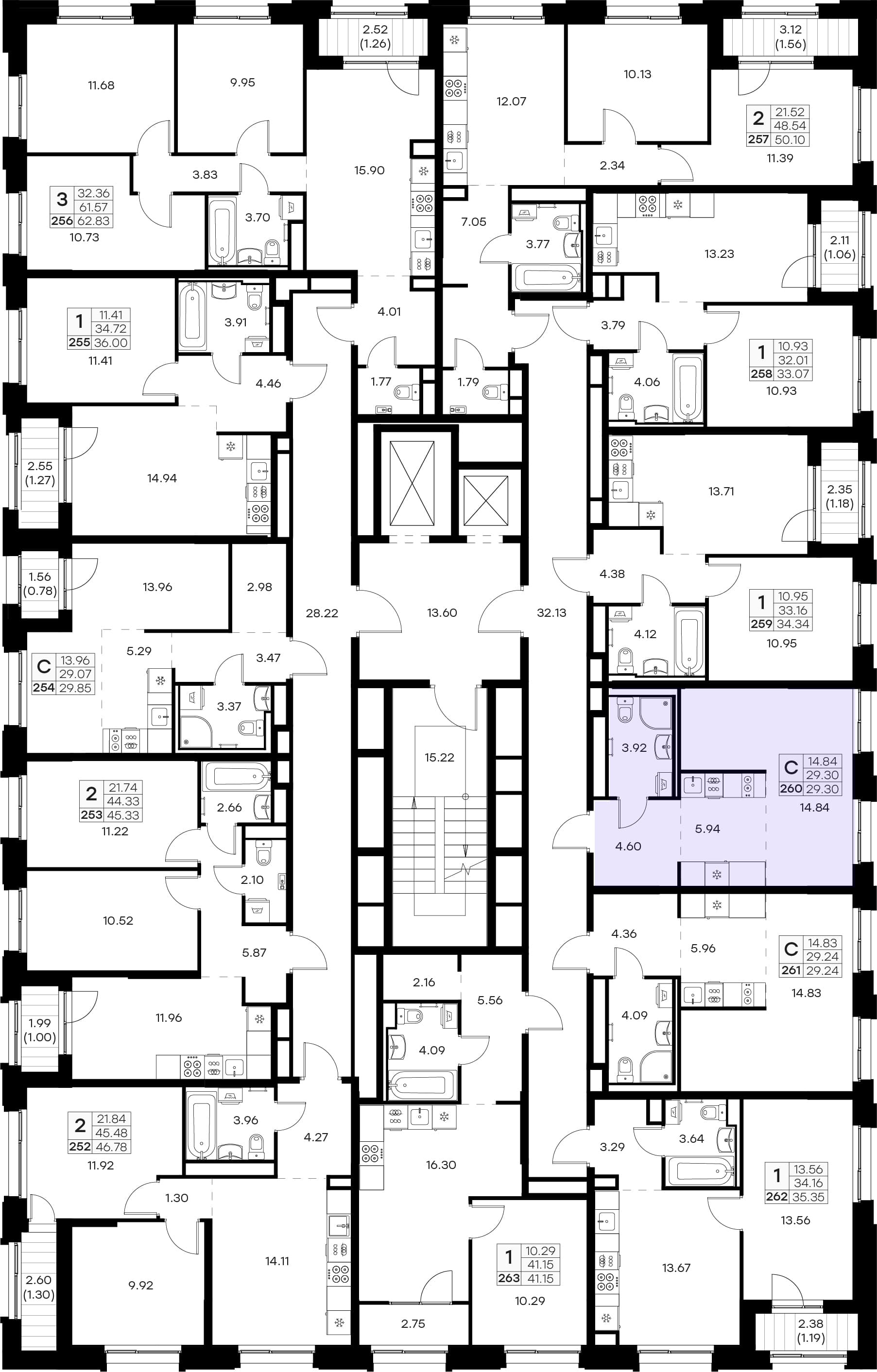 Расположение на этаже