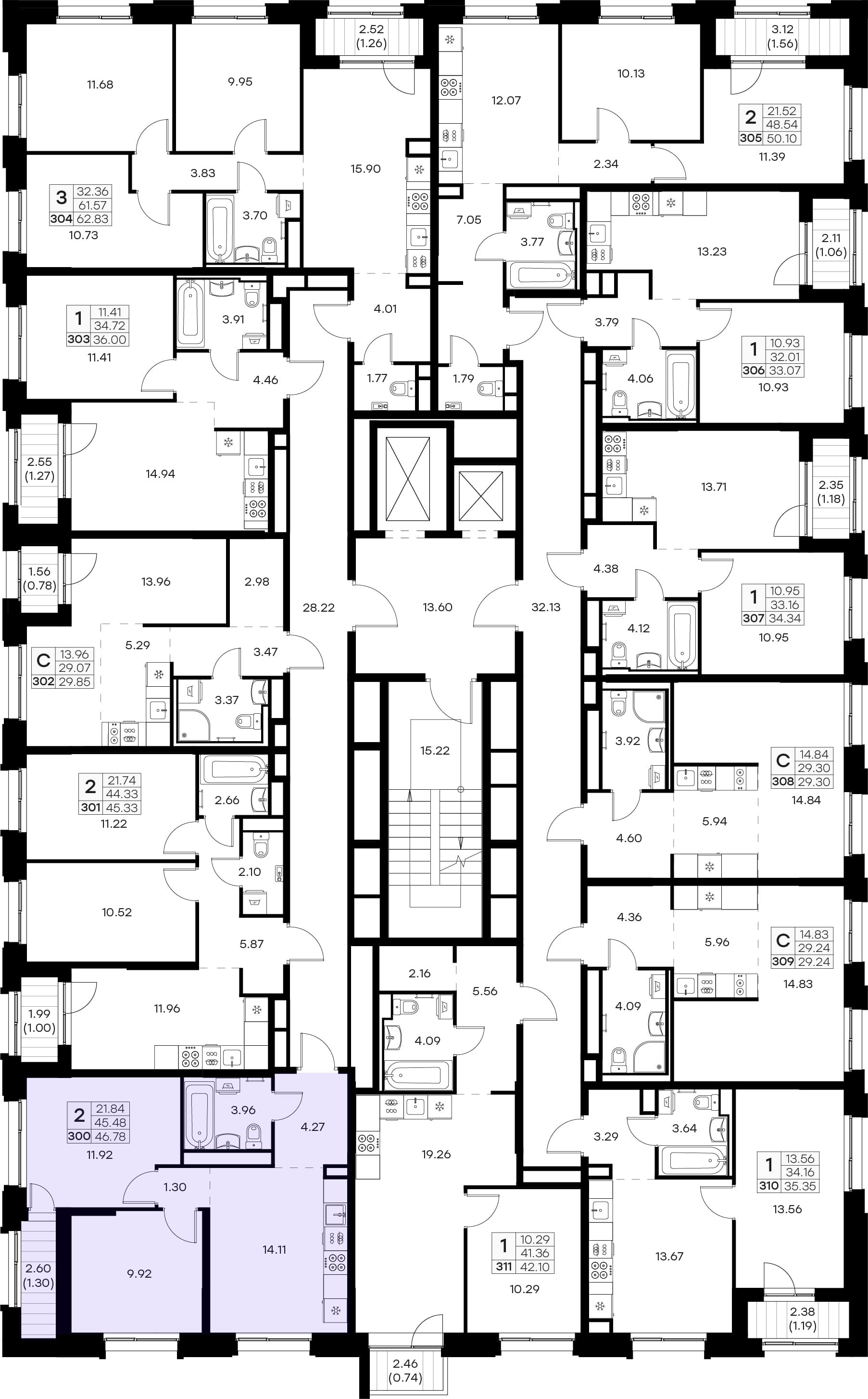 Расположение на этаже