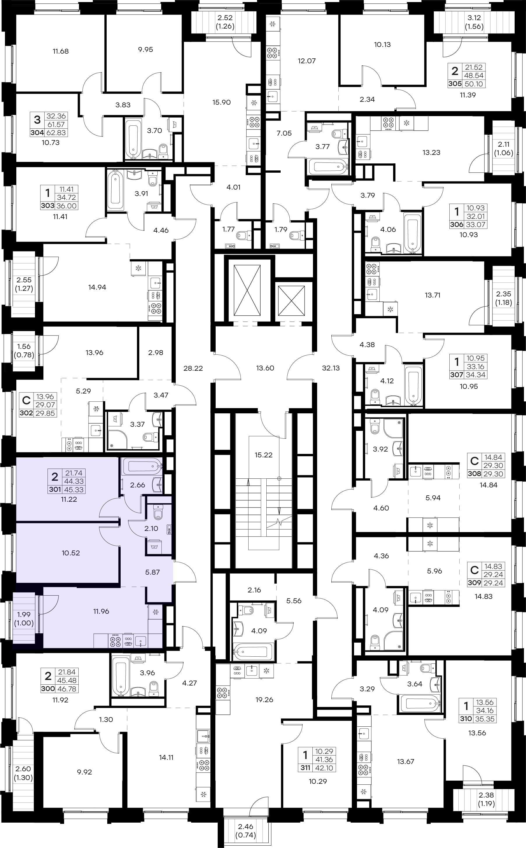 Расположение на этаже