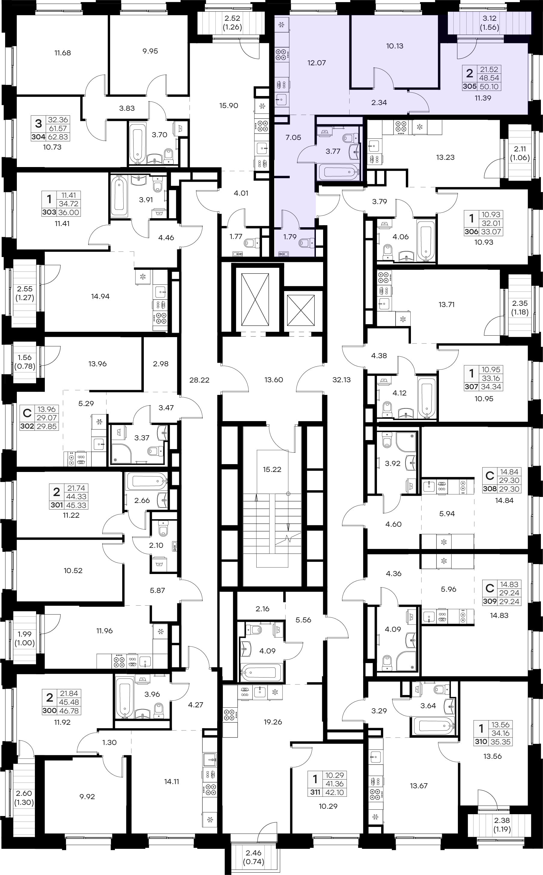 Расположение на этаже