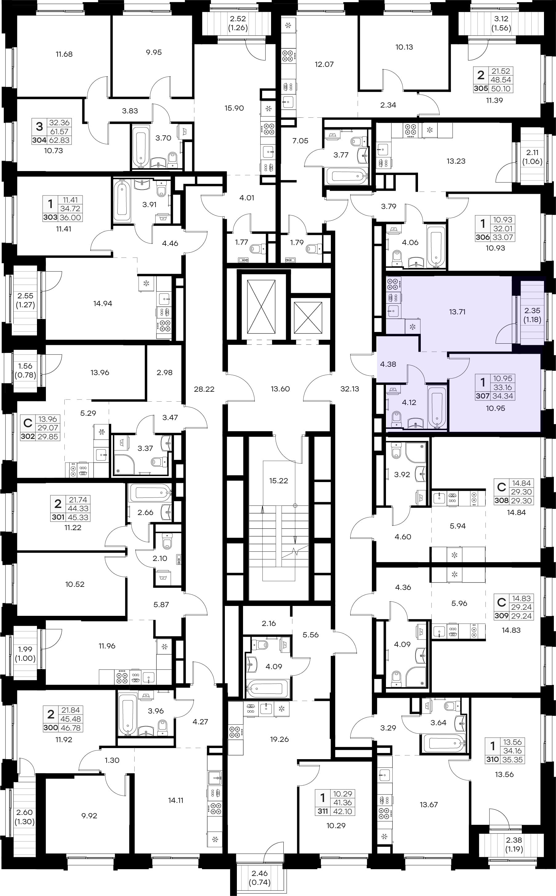 Расположение на этаже