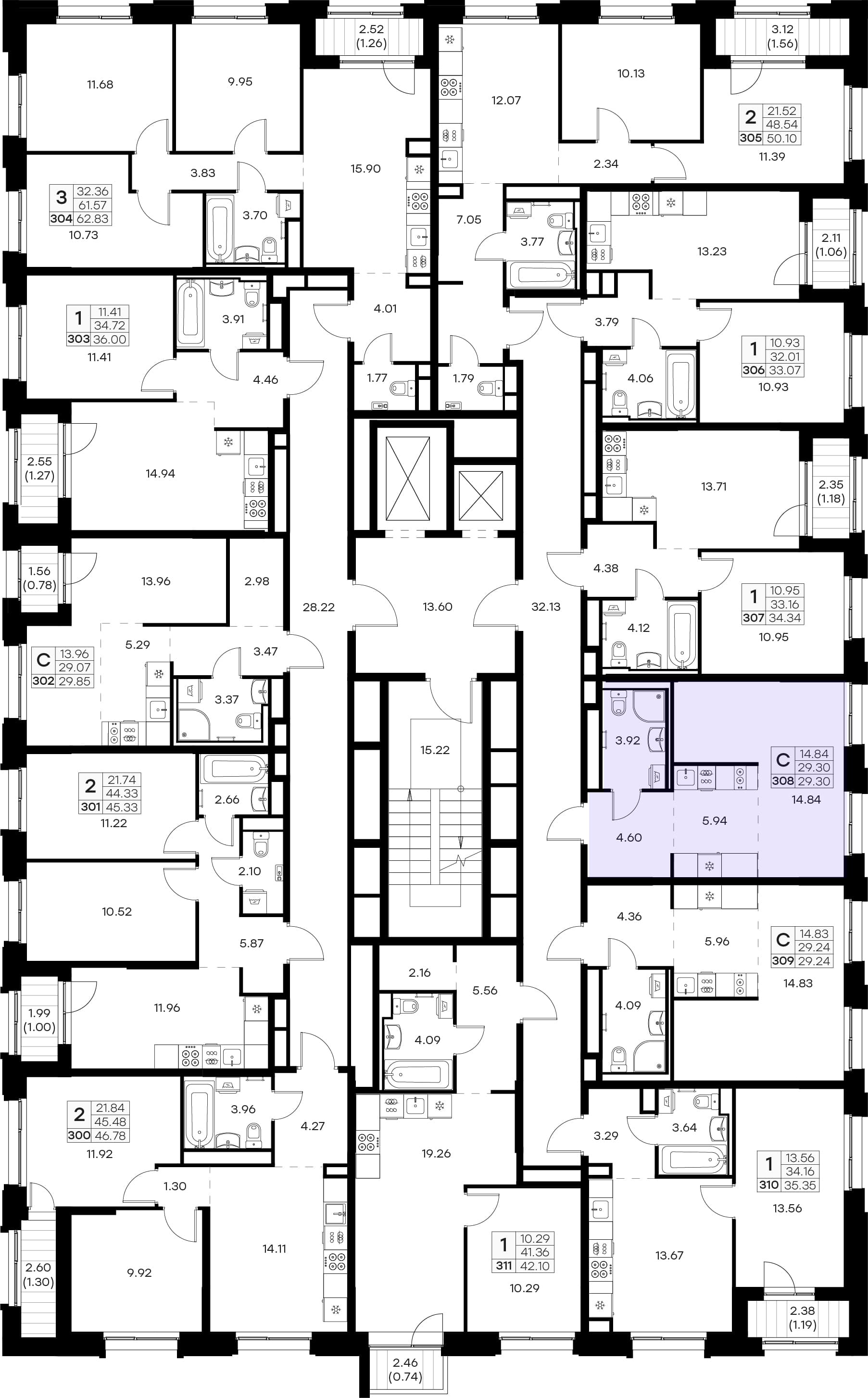 Расположение на этаже