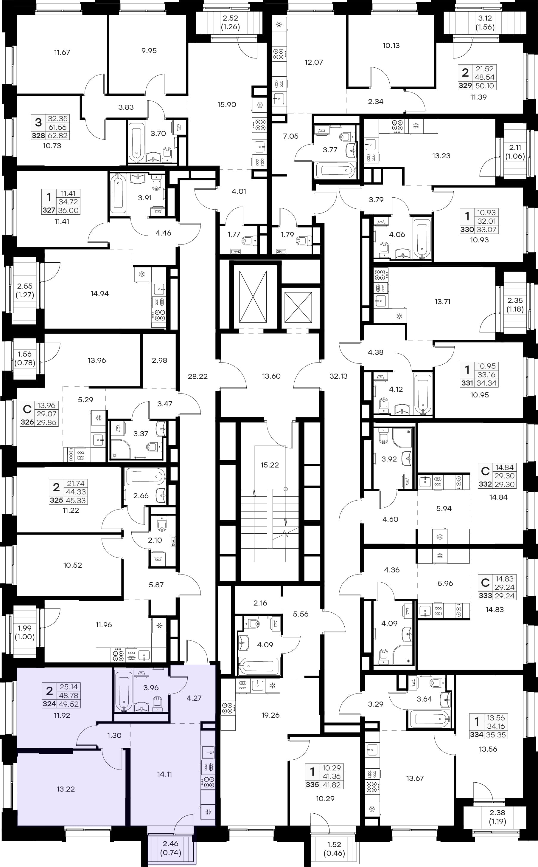 Расположение на этаже