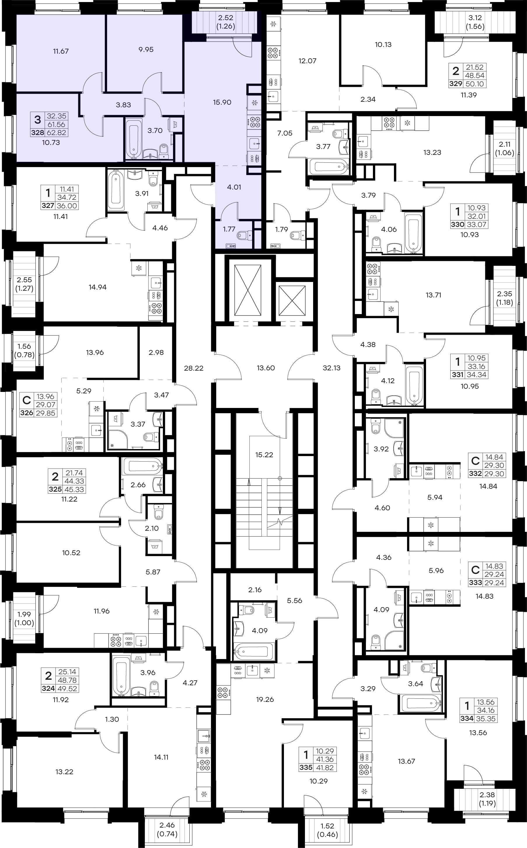 Расположение на этаже