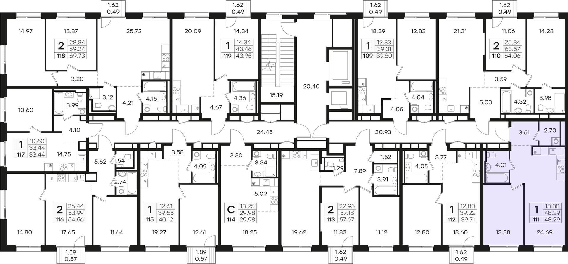 Расположение на этаже