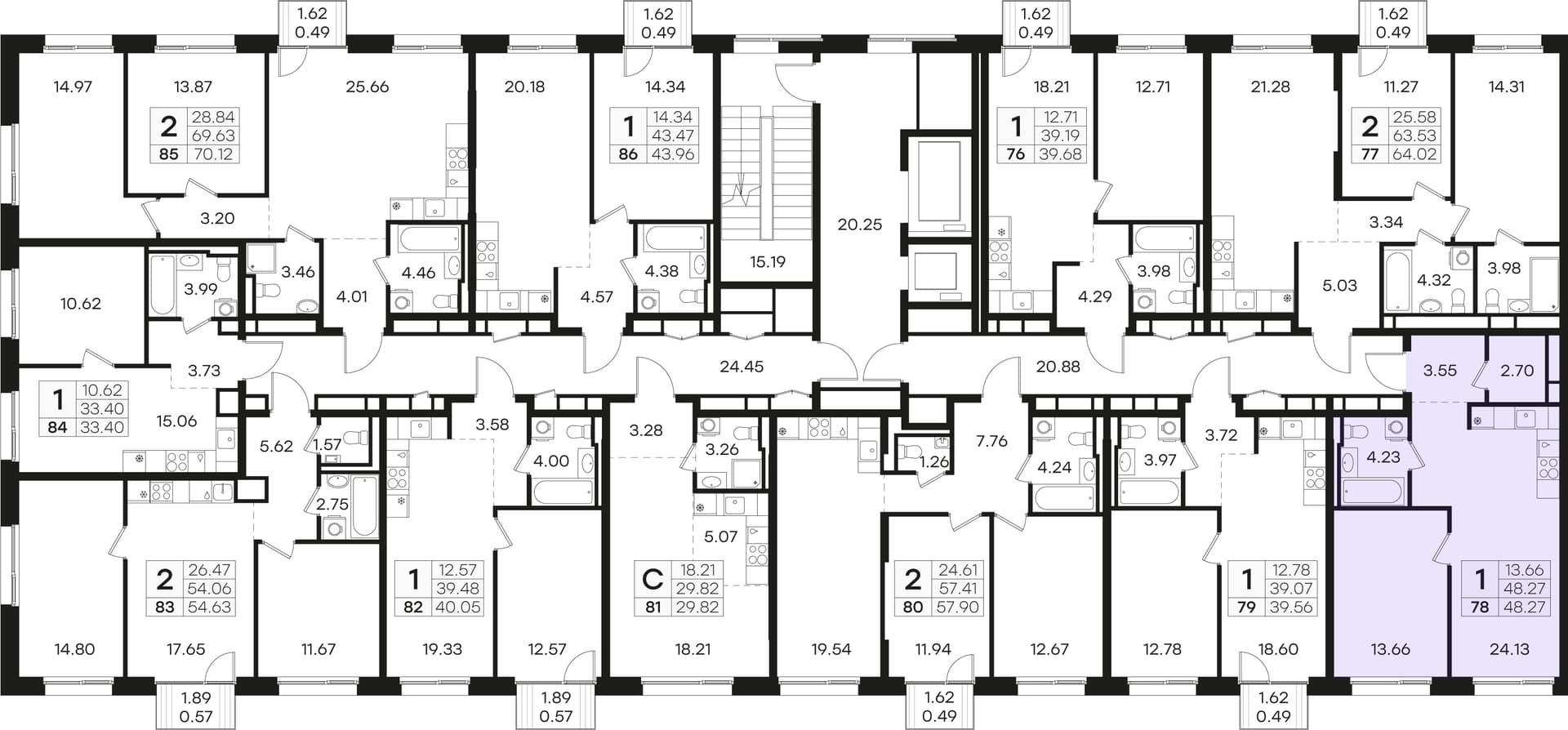 Расположение на этаже