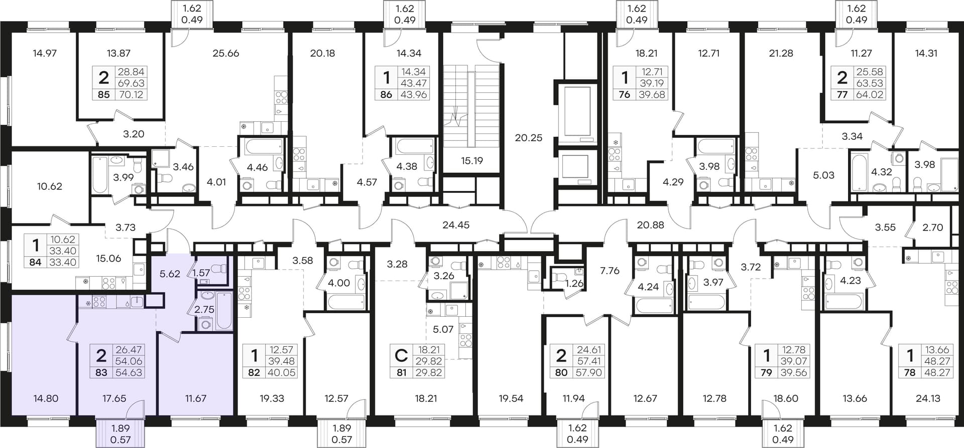 Расположение на этаже