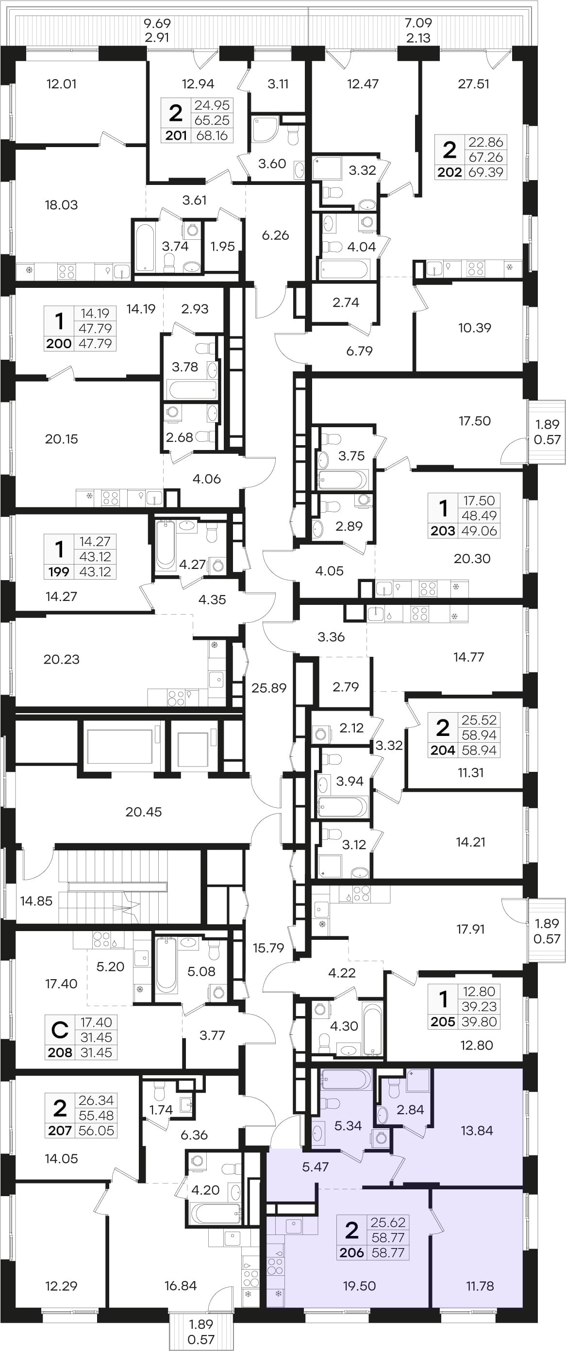 Расположение на этаже