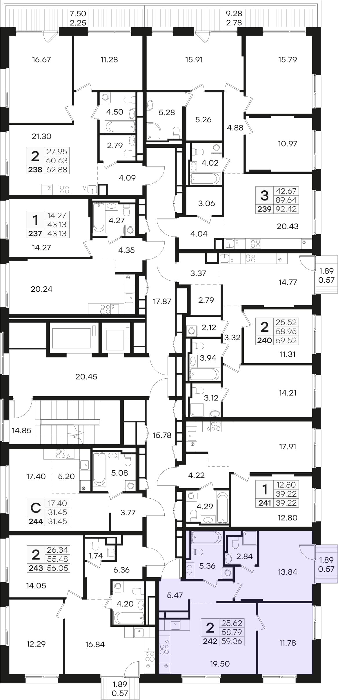 Расположение на этаже