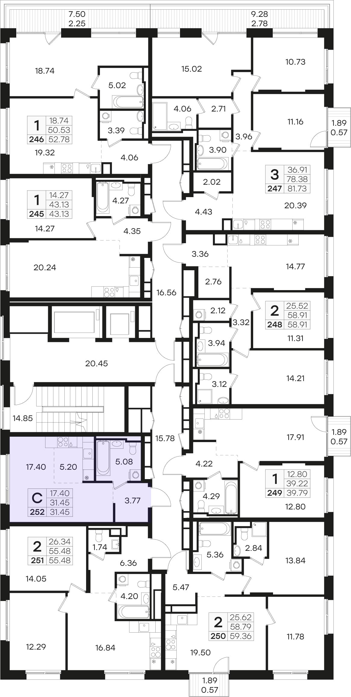 Расположение на этаже