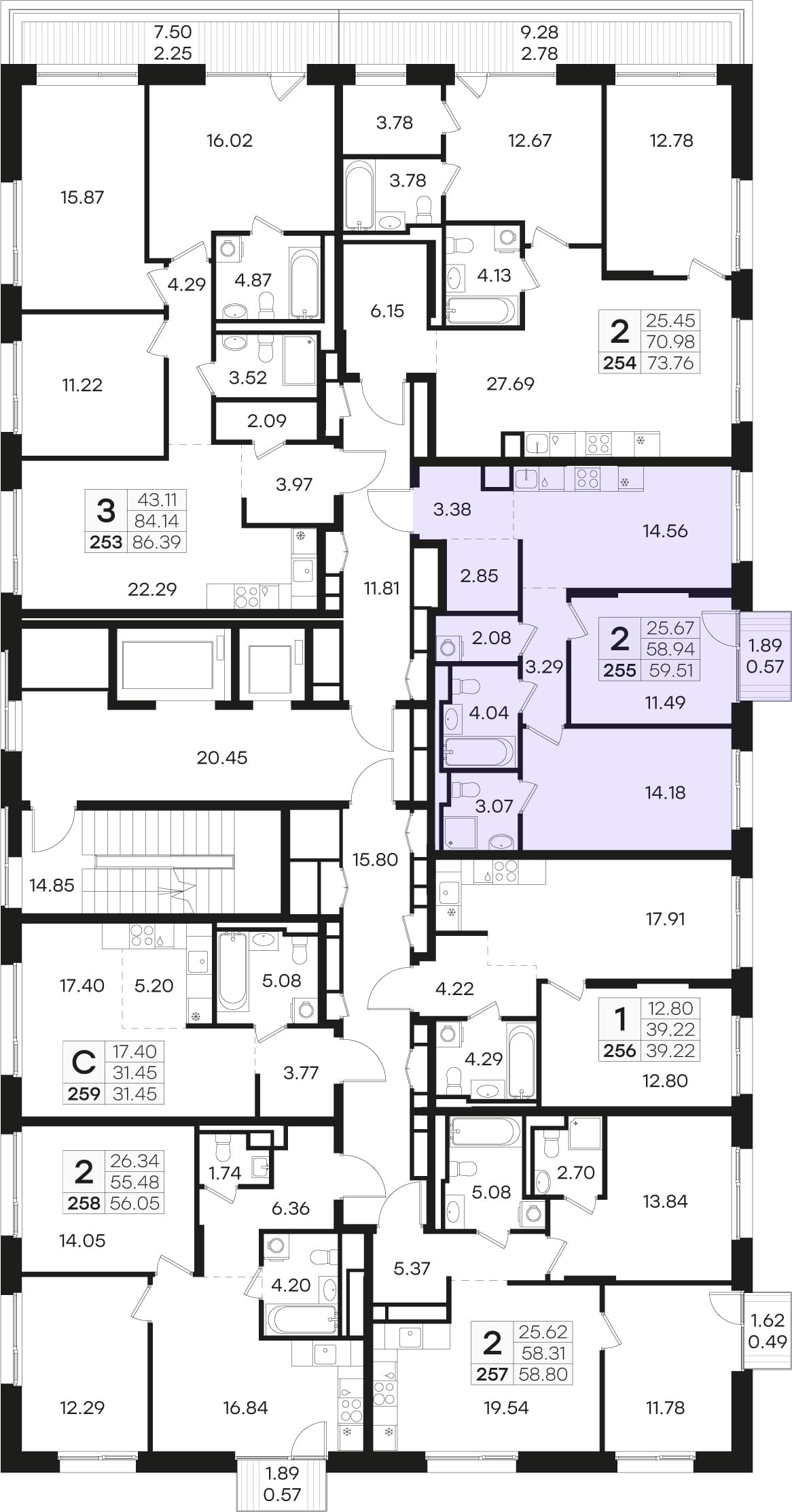 Расположение на этаже