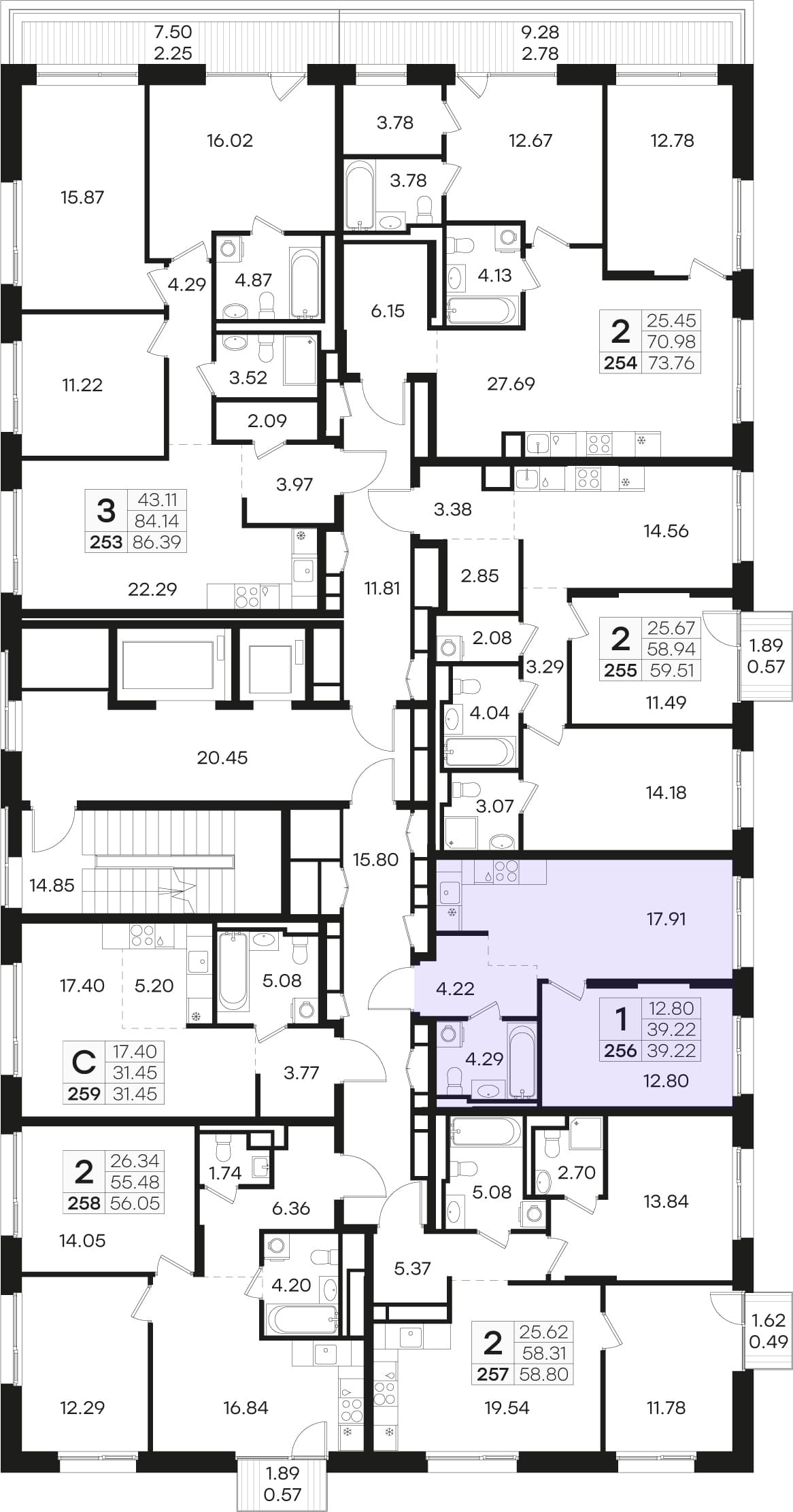 Расположение на этаже