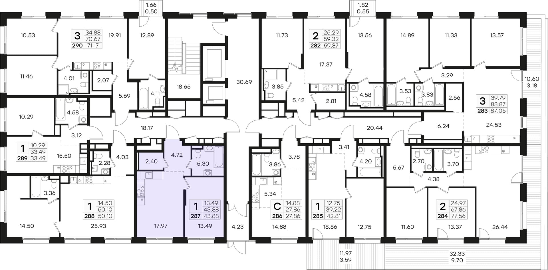 Расположение на этаже