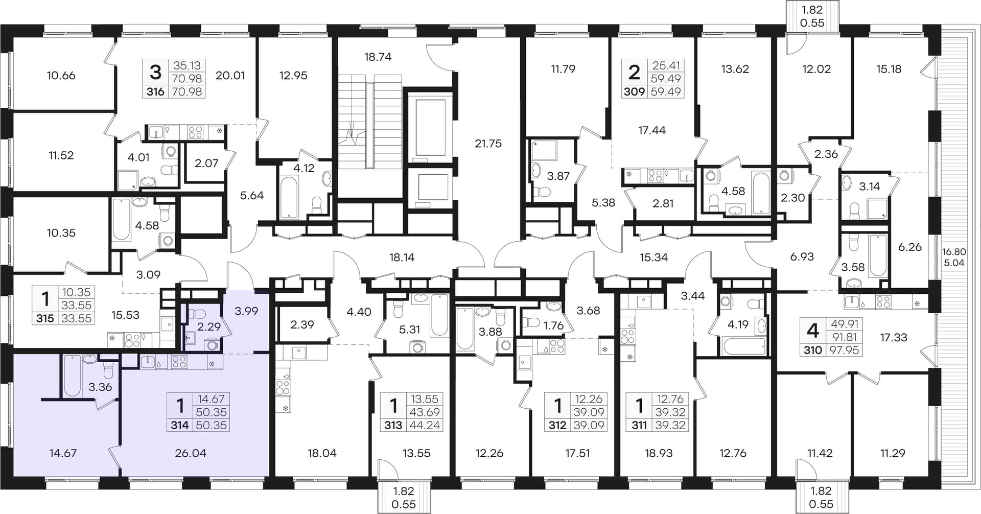 Расположение на этаже