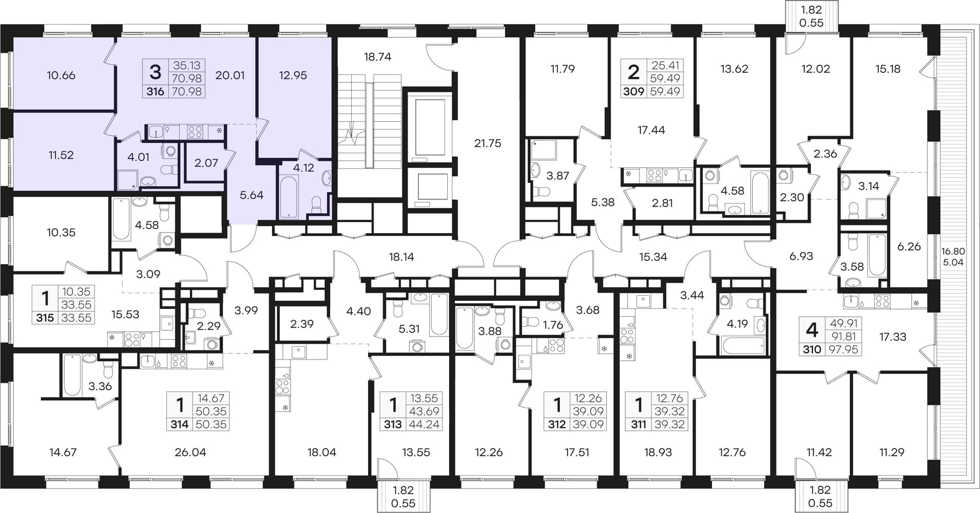 Расположение на этаже