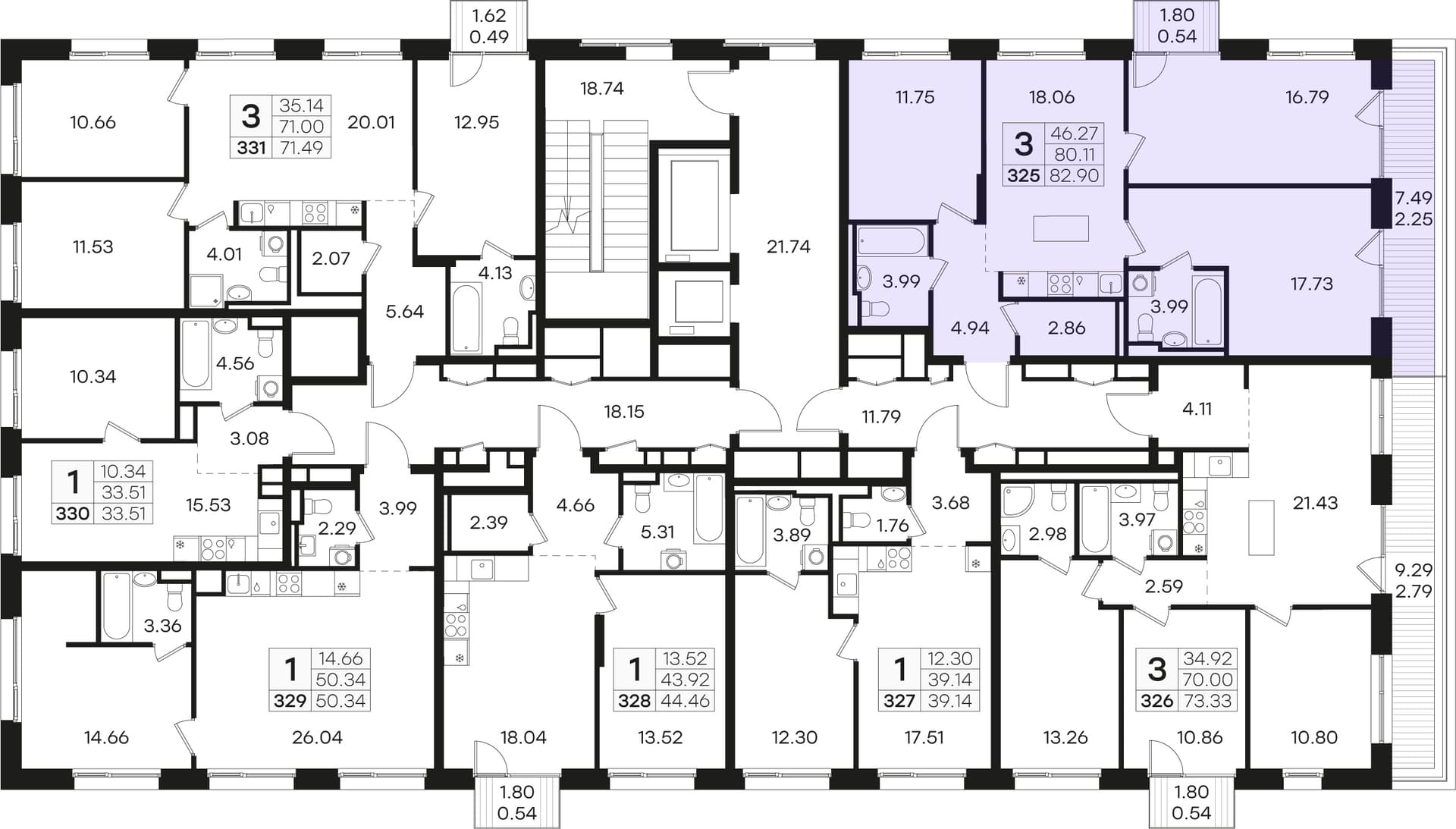 Расположение на этаже