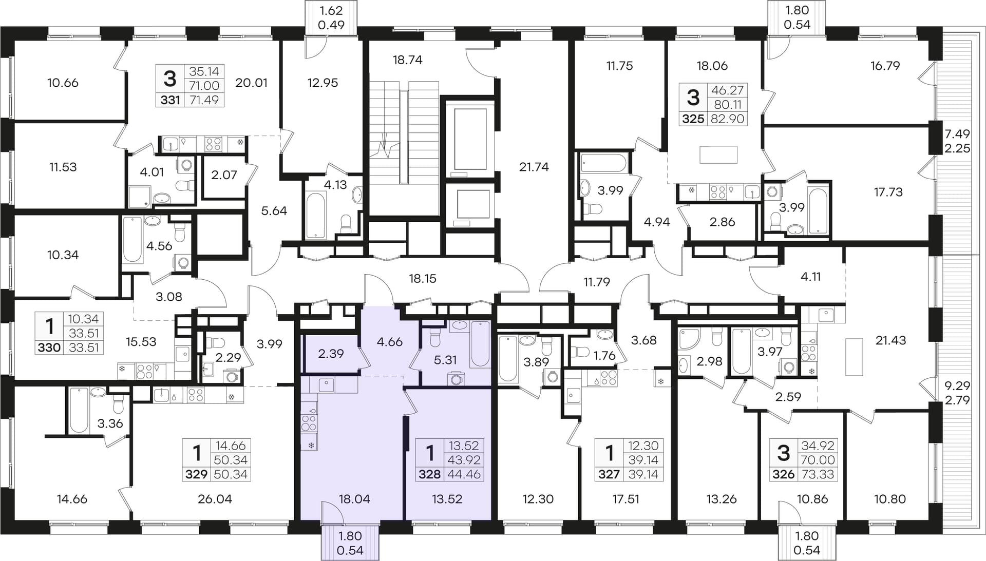 Расположение на этаже