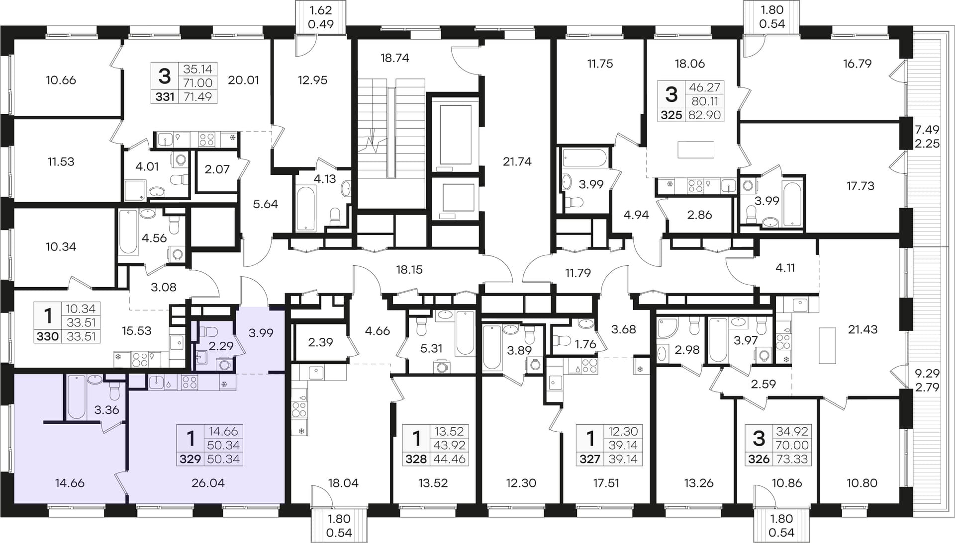 Расположение на этаже