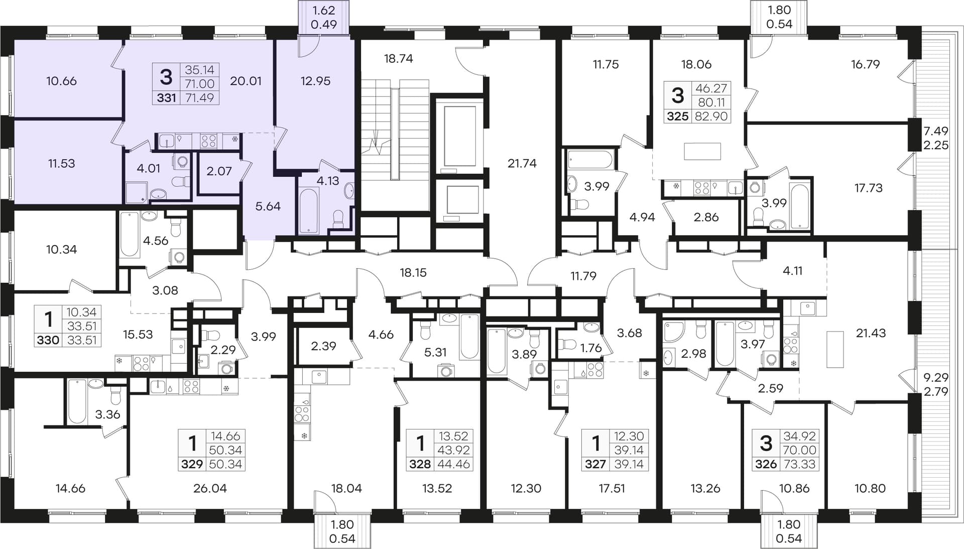 Расположение на этаже