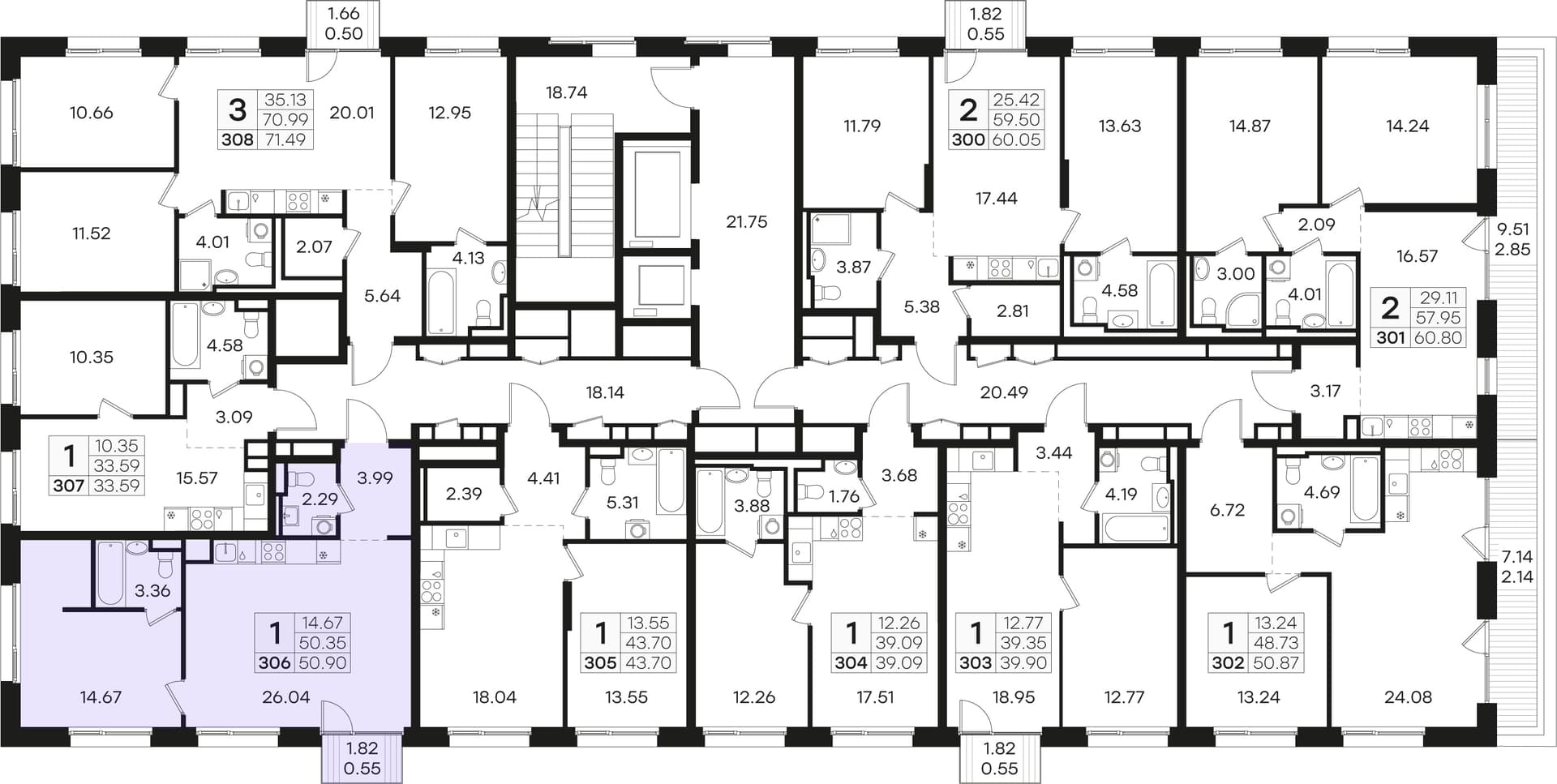 Расположение на этаже