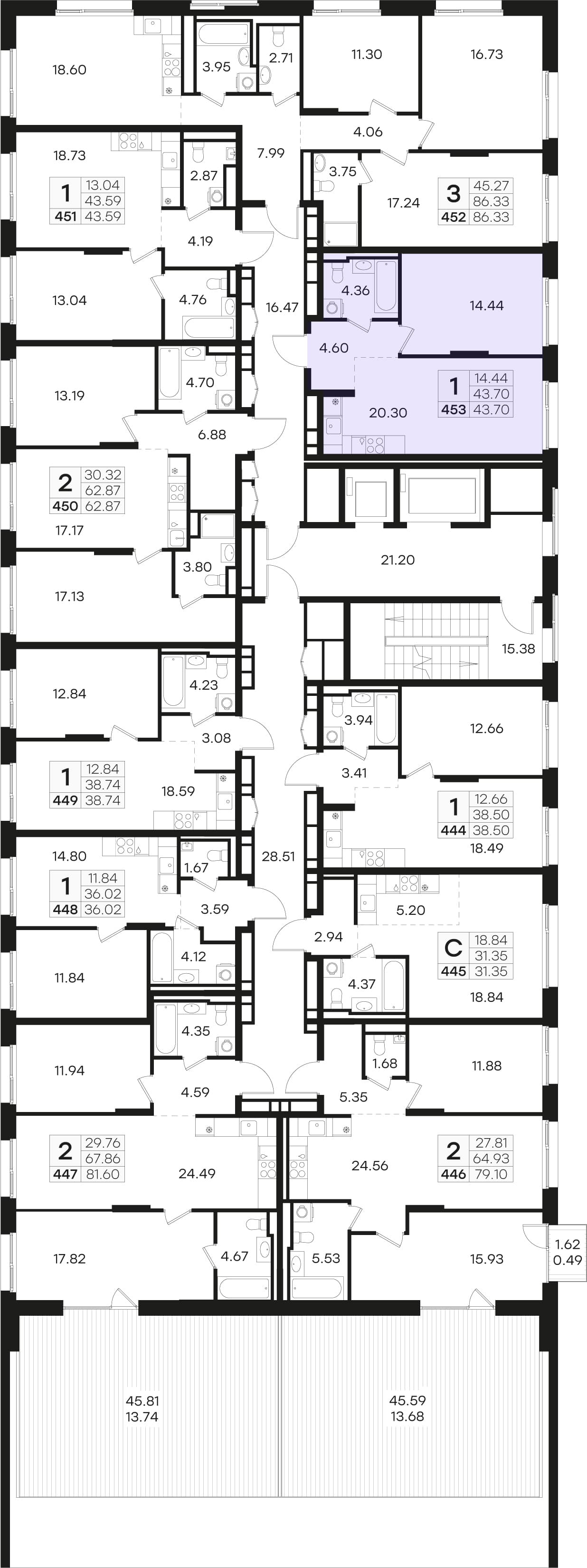 Расположение на этаже