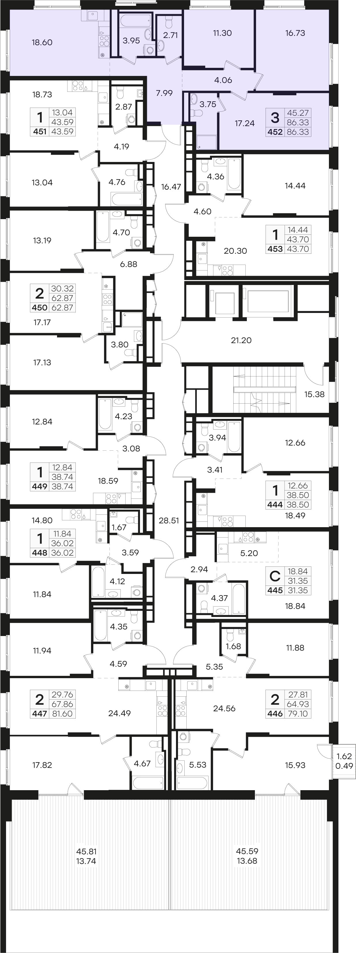 Расположение на этаже