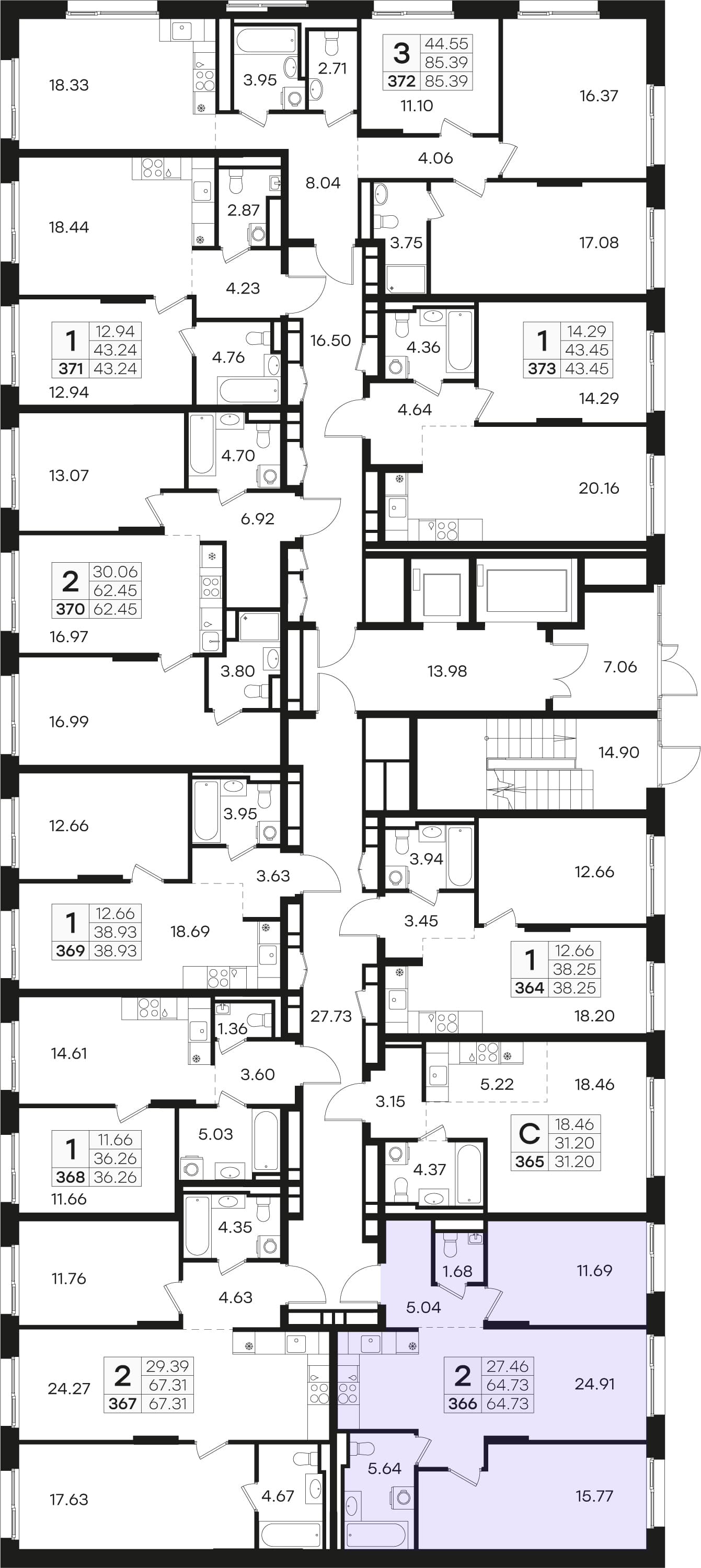 Расположение на этаже