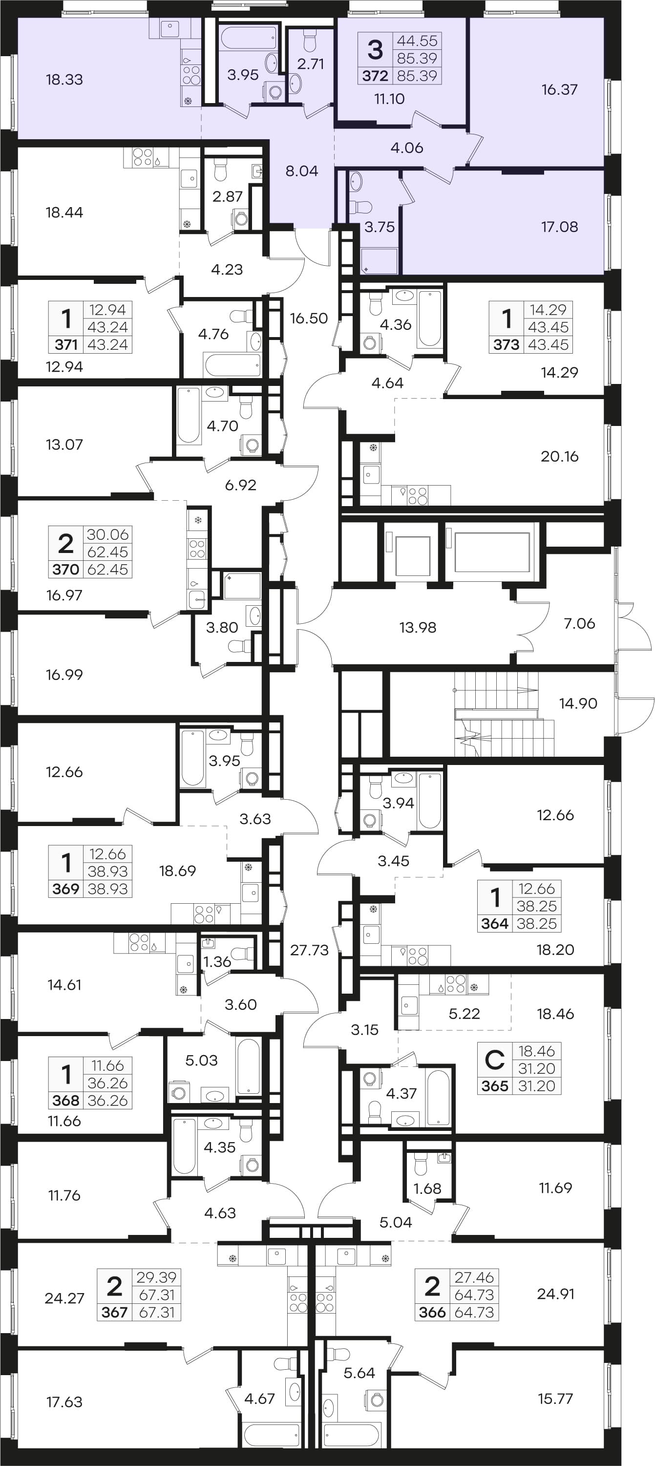 Расположение на этаже