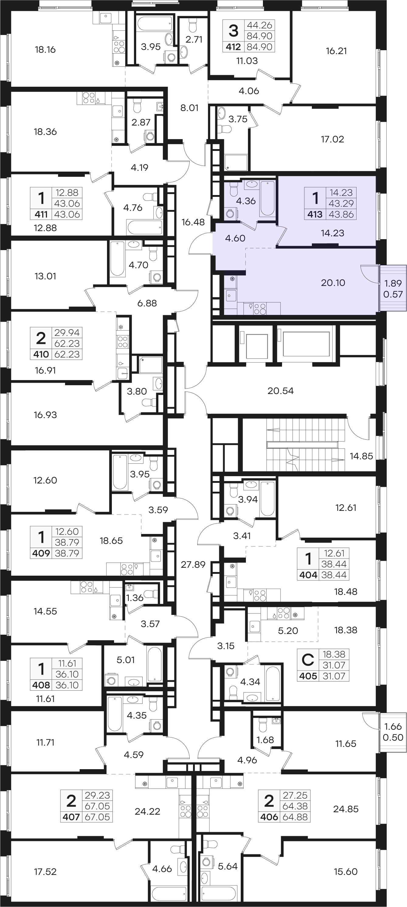 Расположение на этаже