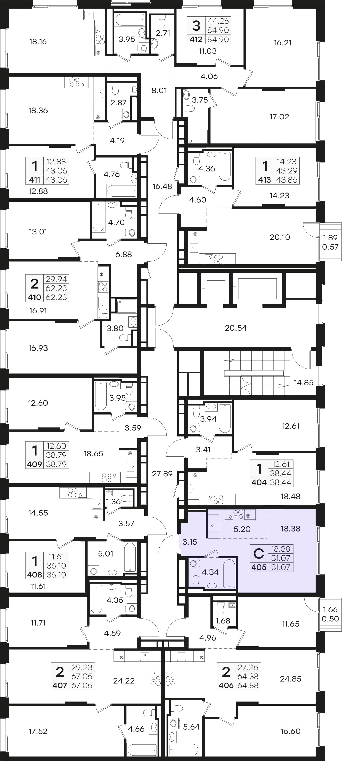 Расположение на этаже