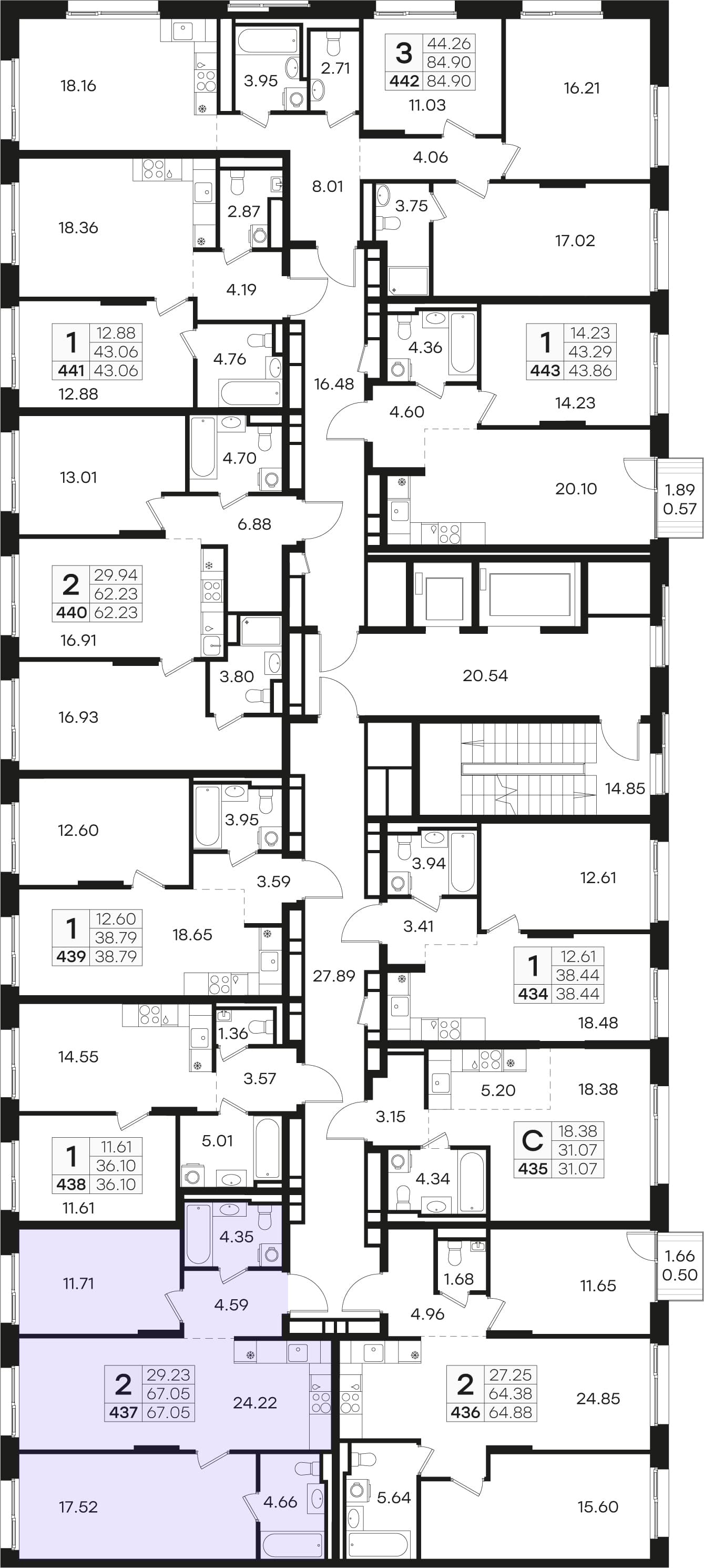 Расположение на этаже