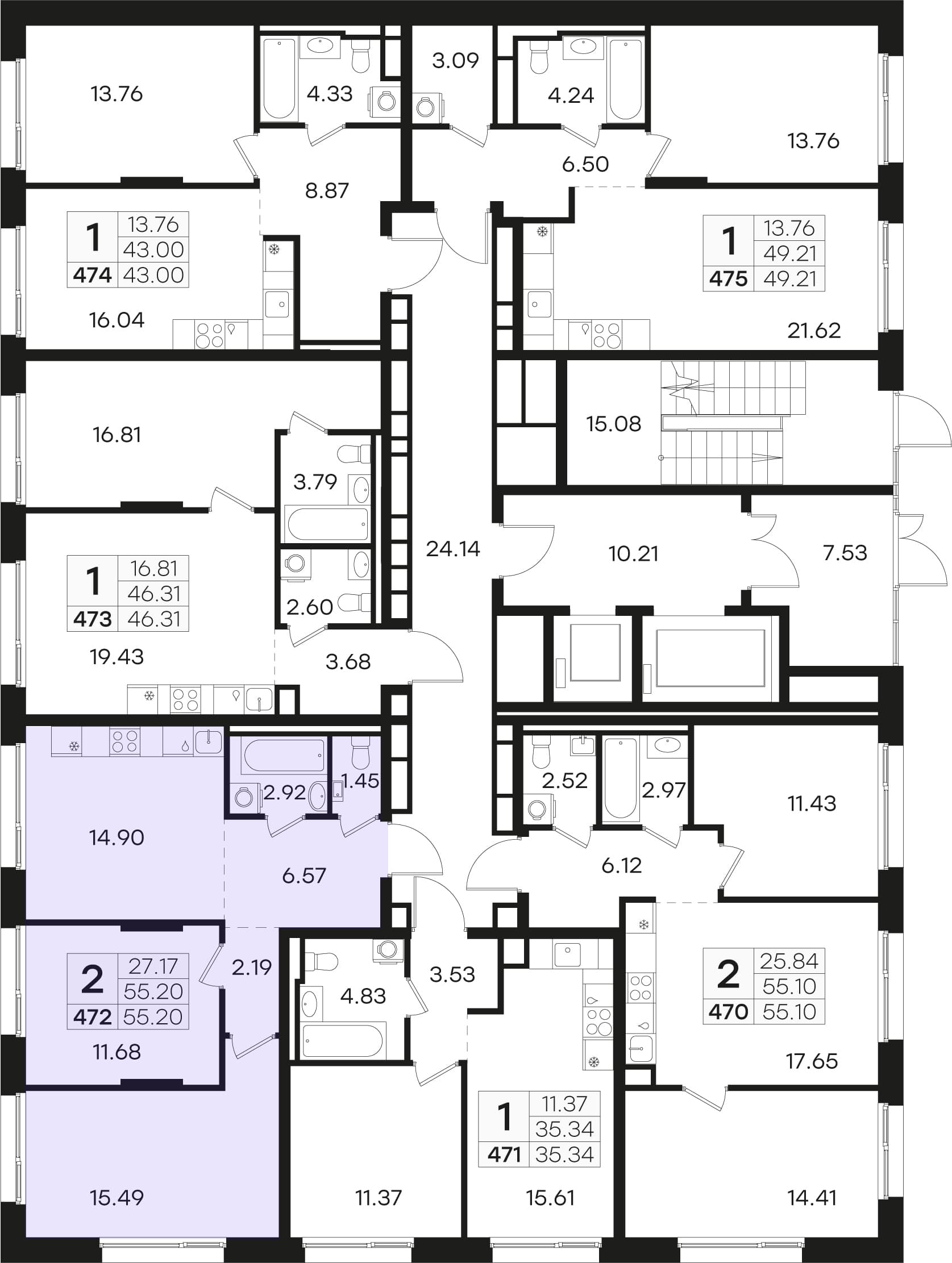 Расположение на этаже