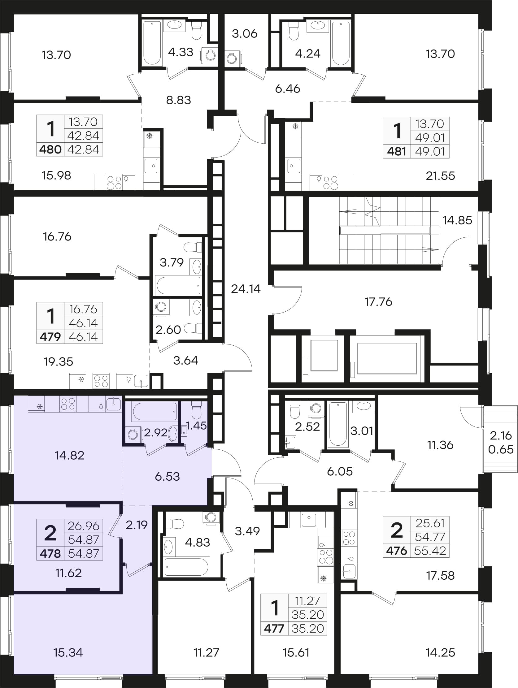 Расположение на этаже