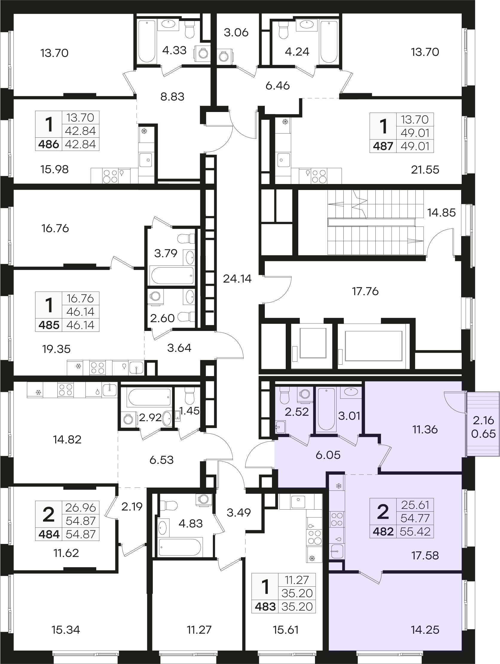 Расположение на этаже