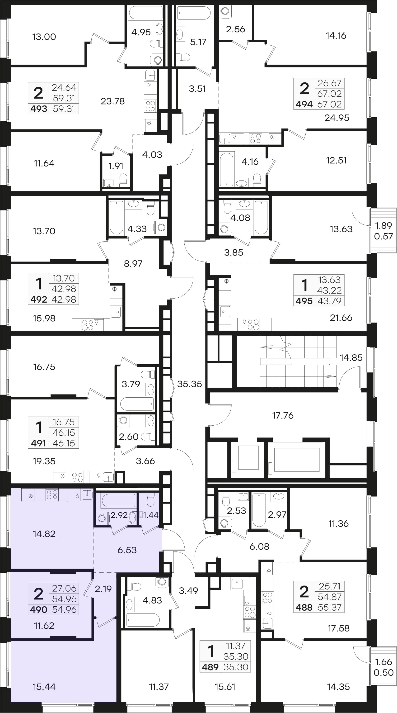 Расположение на этаже