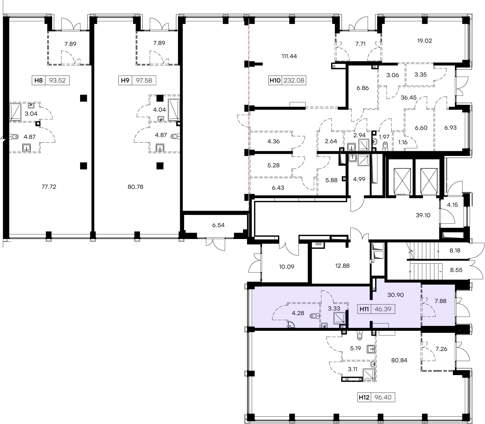 Расположение на этаже