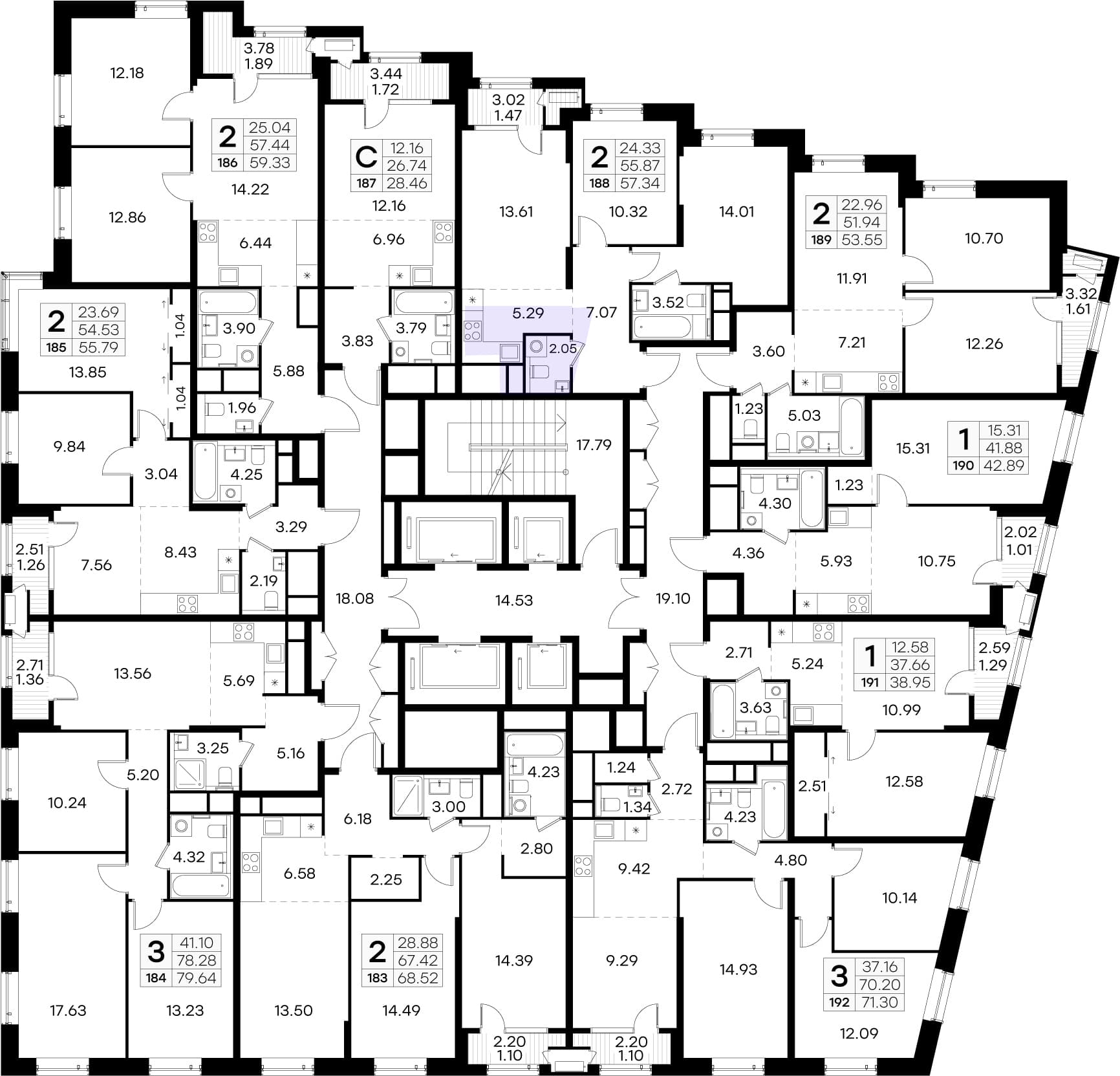 Расположение на этаже