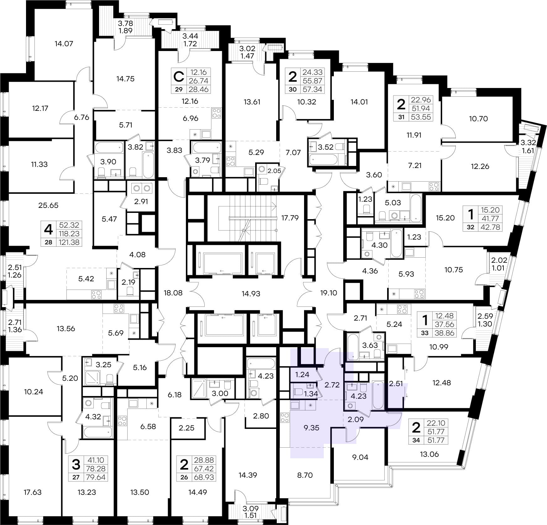 Расположение на этаже