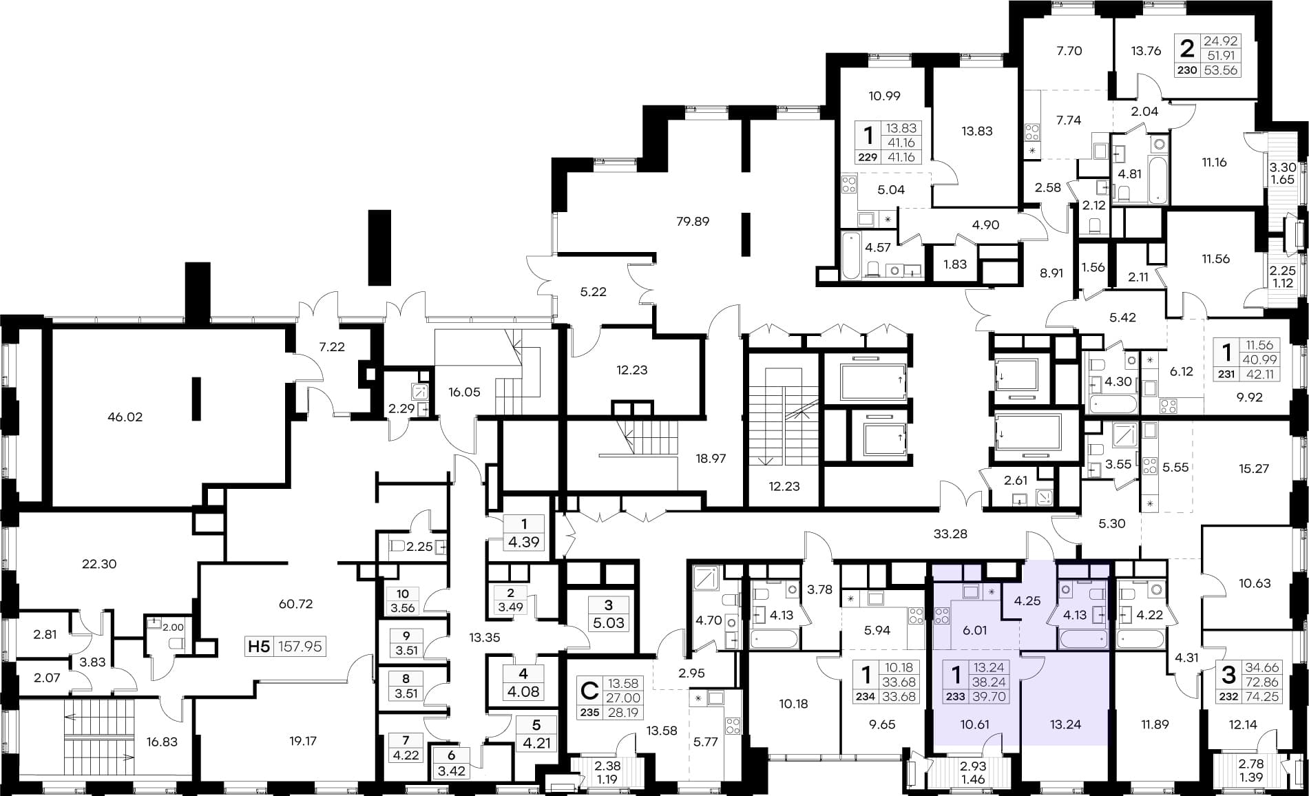 Расположение на этаже