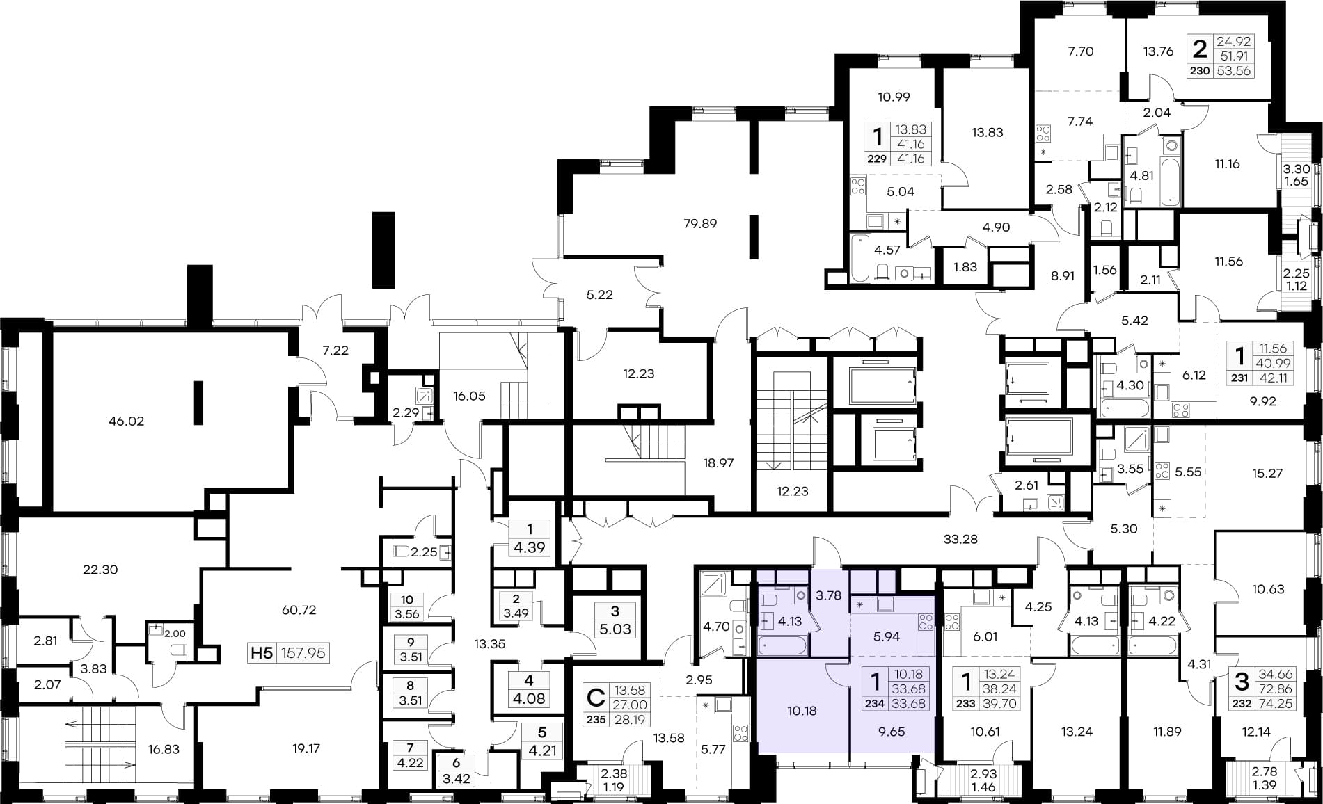 Расположение на этаже