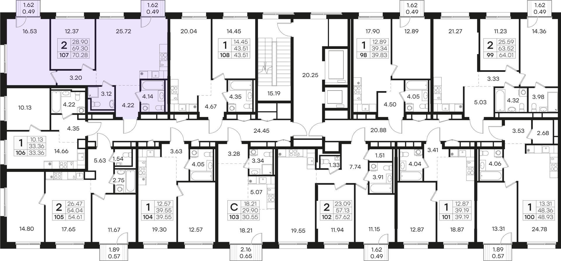 Расположение на этаже