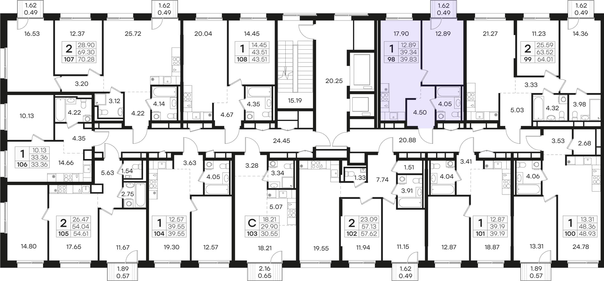 Расположение на этаже