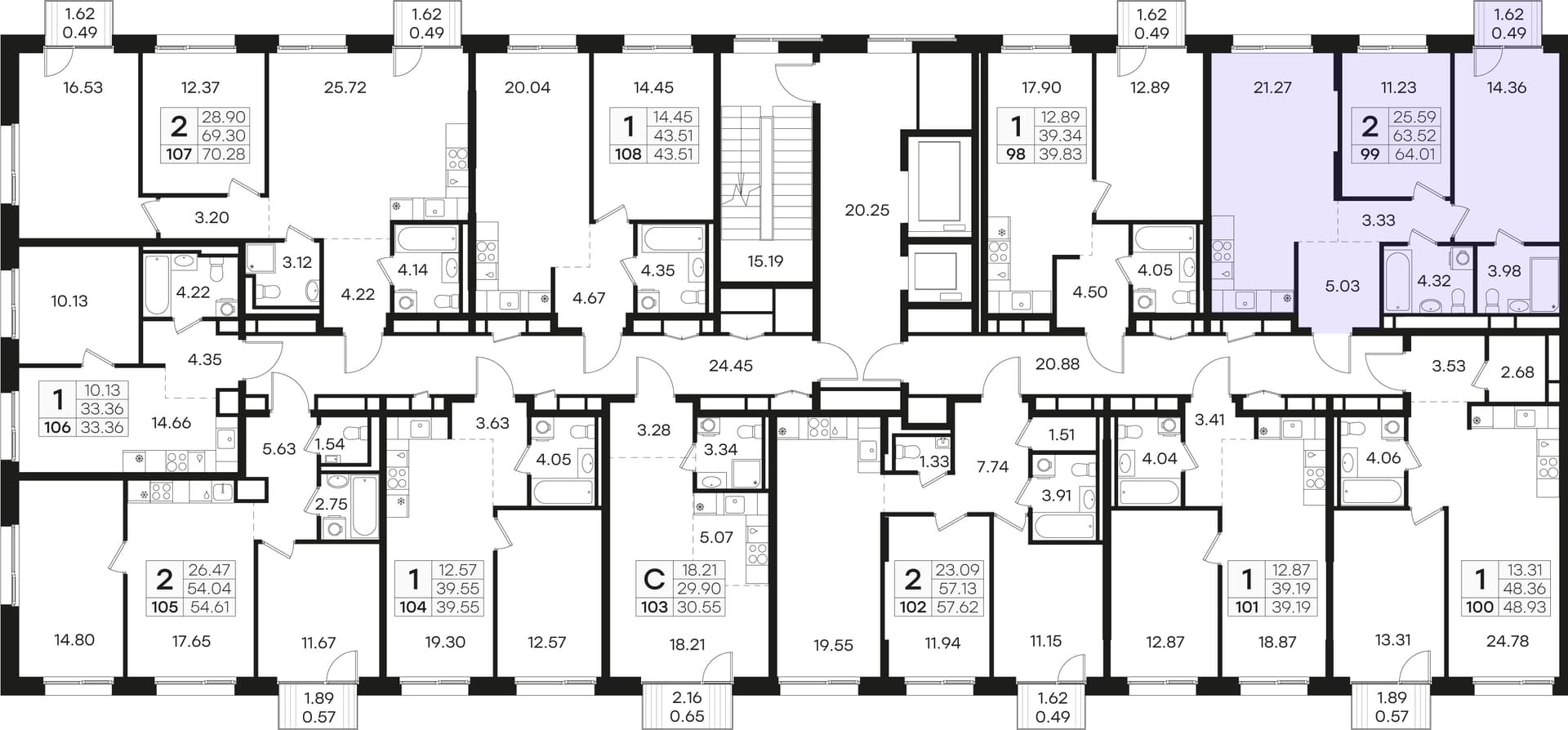 Расположение на этаже