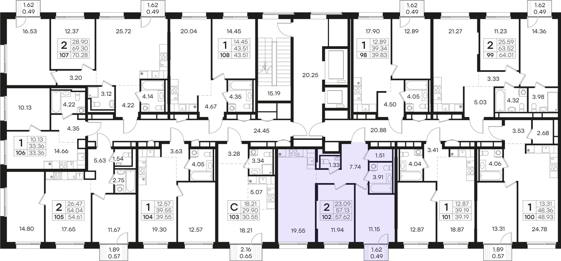 Расположение на этаже