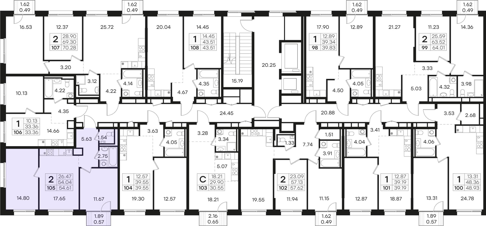 Расположение на этаже