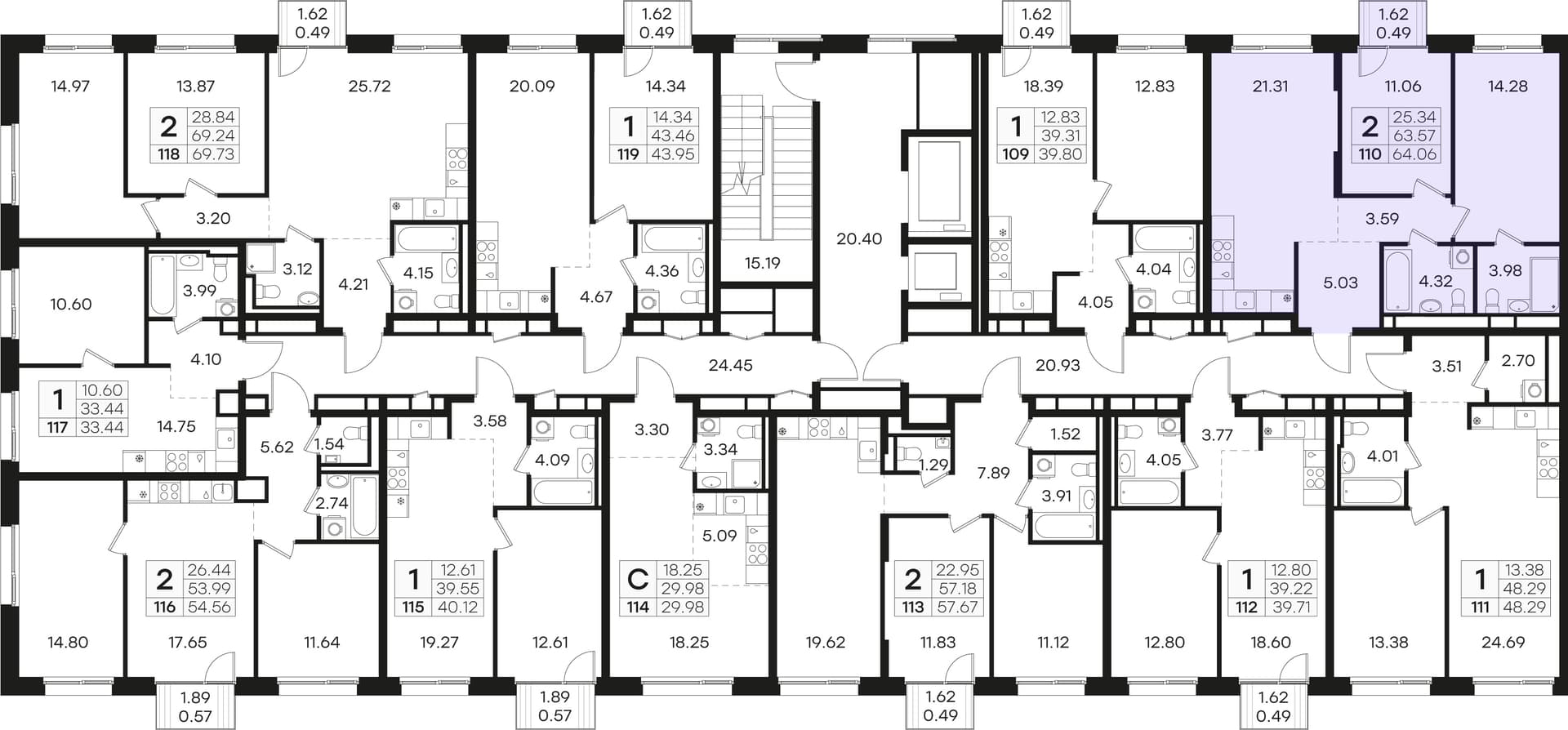 Расположение на этаже